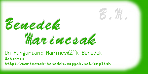 benedek marincsak business card